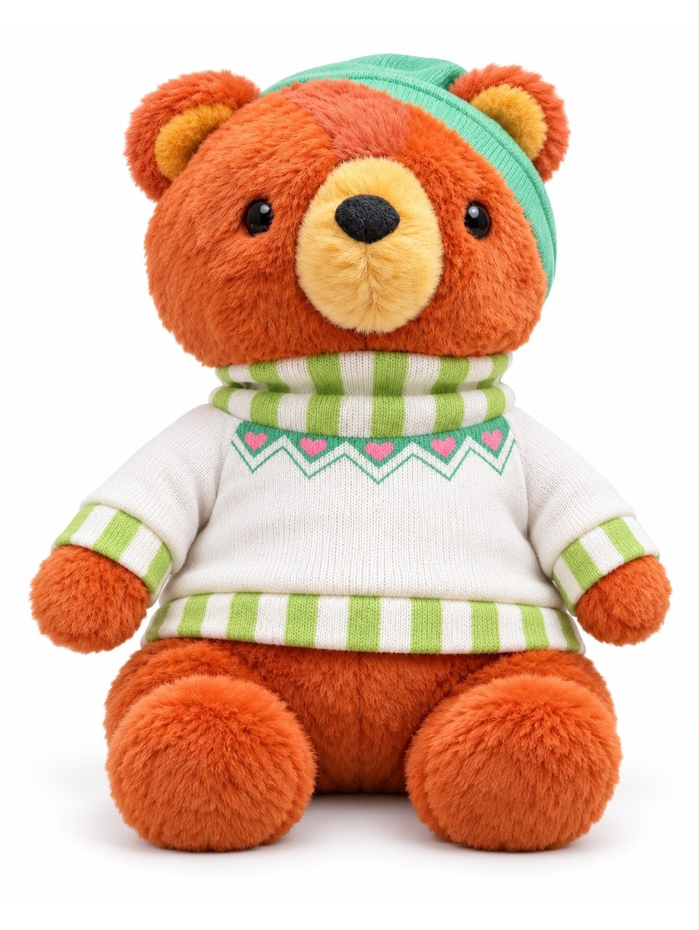 Wild Republic Holiday Bear 2024 14β Christmas Plush Green Sweater NWT
